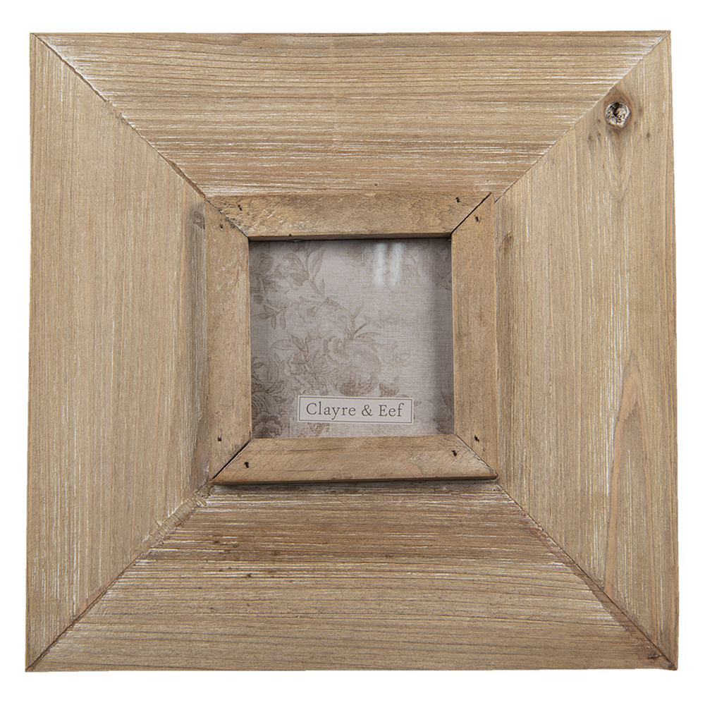 [2F0845] Cadre photo Marron 25x2x25 cm / 9x9 cm