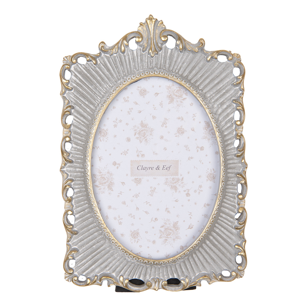 [2F1222] Picture Frame Grey Gold colored 18x2x26 cm / 13x18 cm