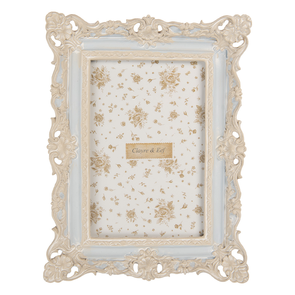 [2F1355S] Picture Frame Blue White 16x3x21 cm / 10x15 cm