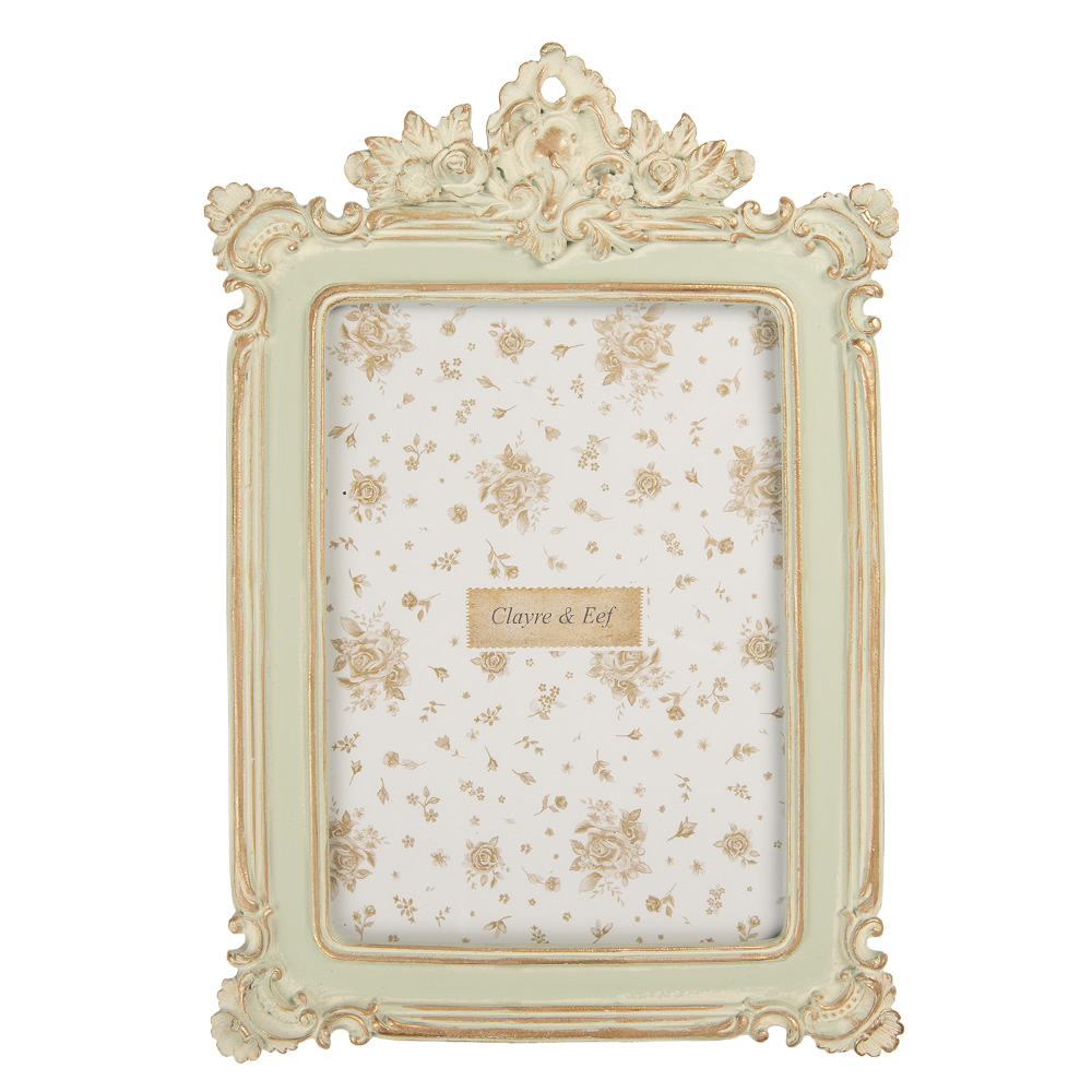 [2F1361M] Picture Frame Green Gold colored 18x2x26 cm / 13x18 cm