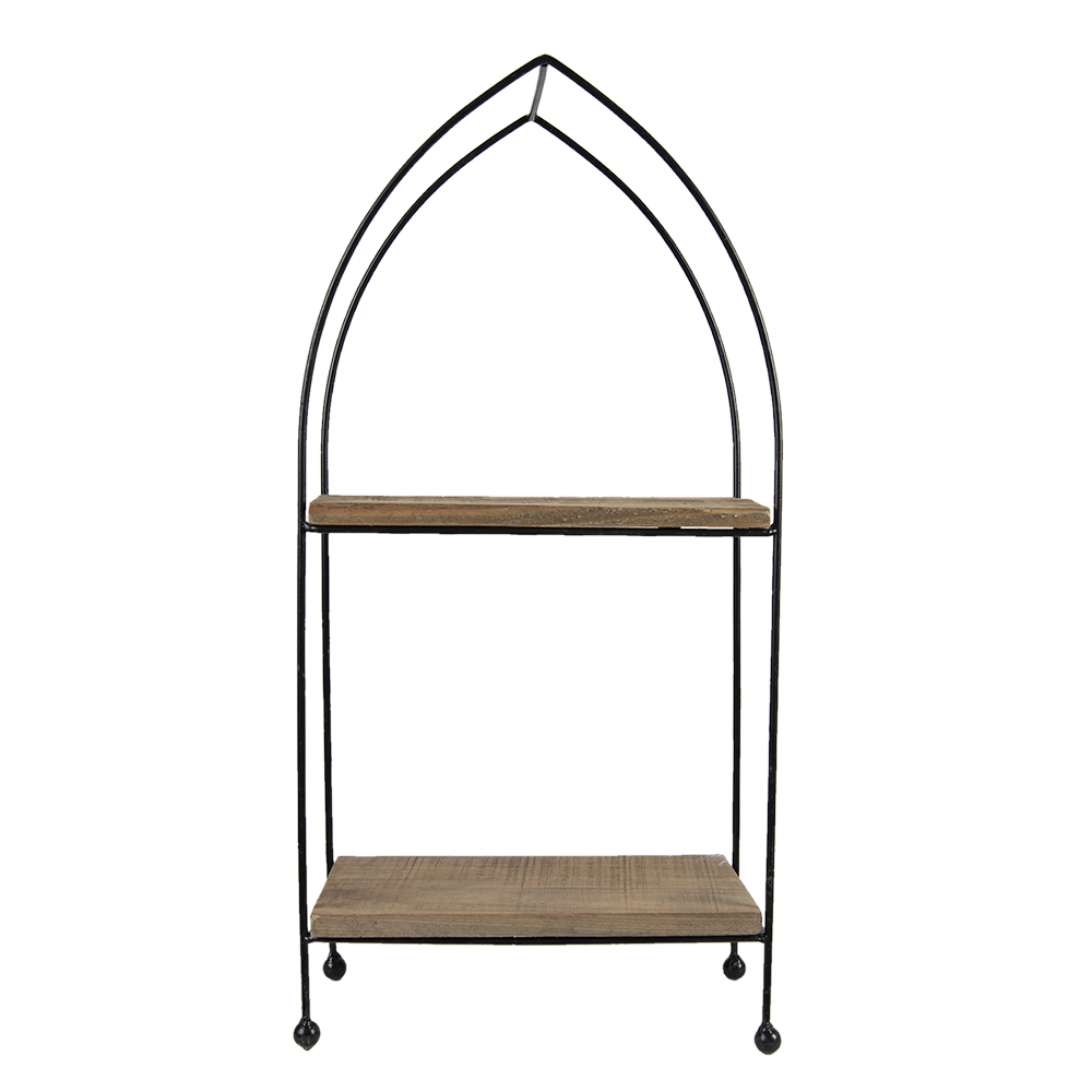 Rek metaal en hout 27x14x57 cm