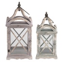 Lantaarn (set van 2) 33x33x73 / 25x25x56 cm