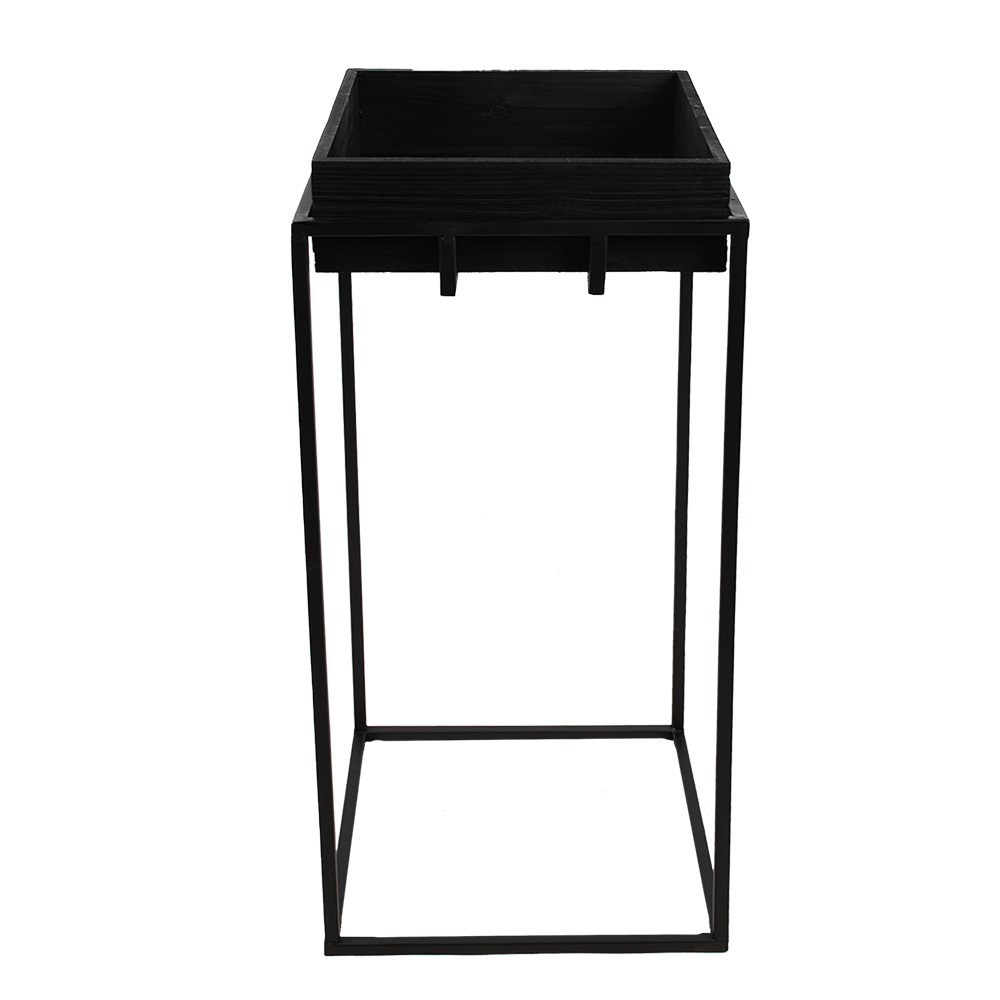 [50749] Side Table Black 31x31x65 cm