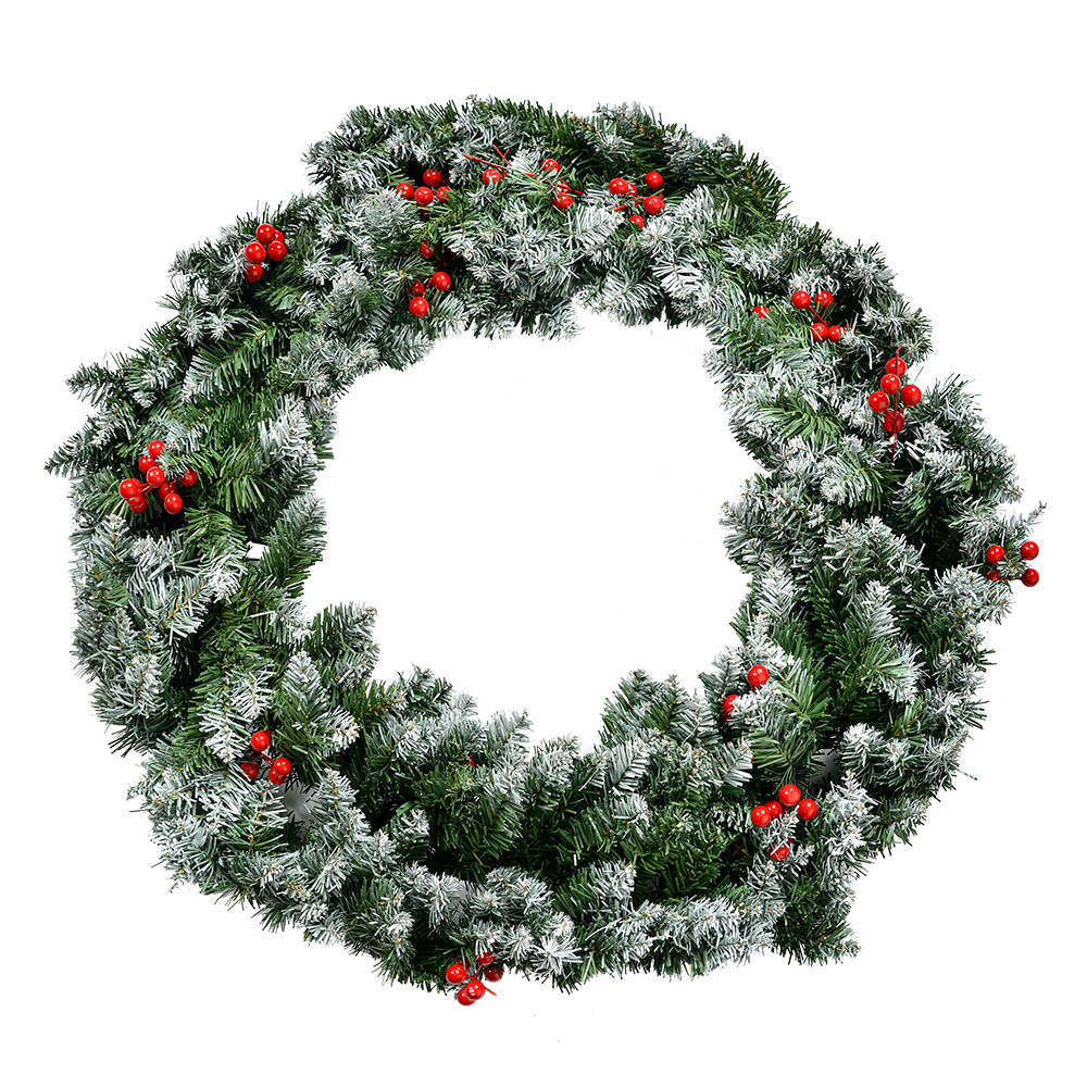 [50817] Weihnachtsdeko Kranz Grün Rot Ø 75x14 cm
