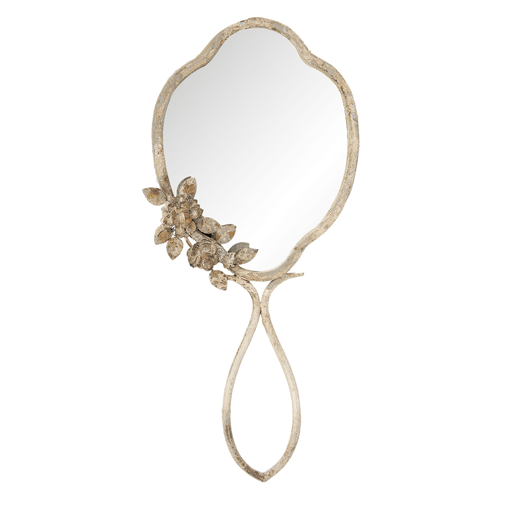 [52S133] Specchio da Parete Beige 25x4x57 cm