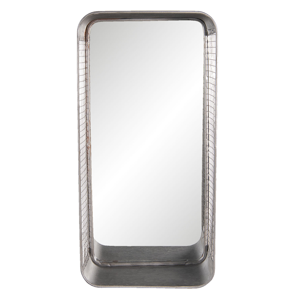 [52S184] Specchio da Parete Grigio 28x15x57 cm
