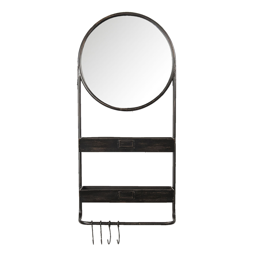 [52S194] Miroir mural Noir 38x12x89 cm