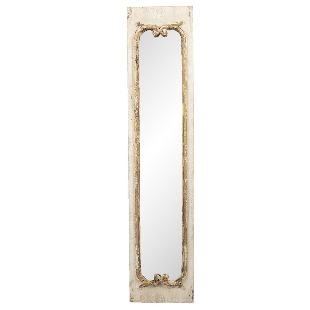 [52S210] Wall Mirror Beige 33x4x149 cm