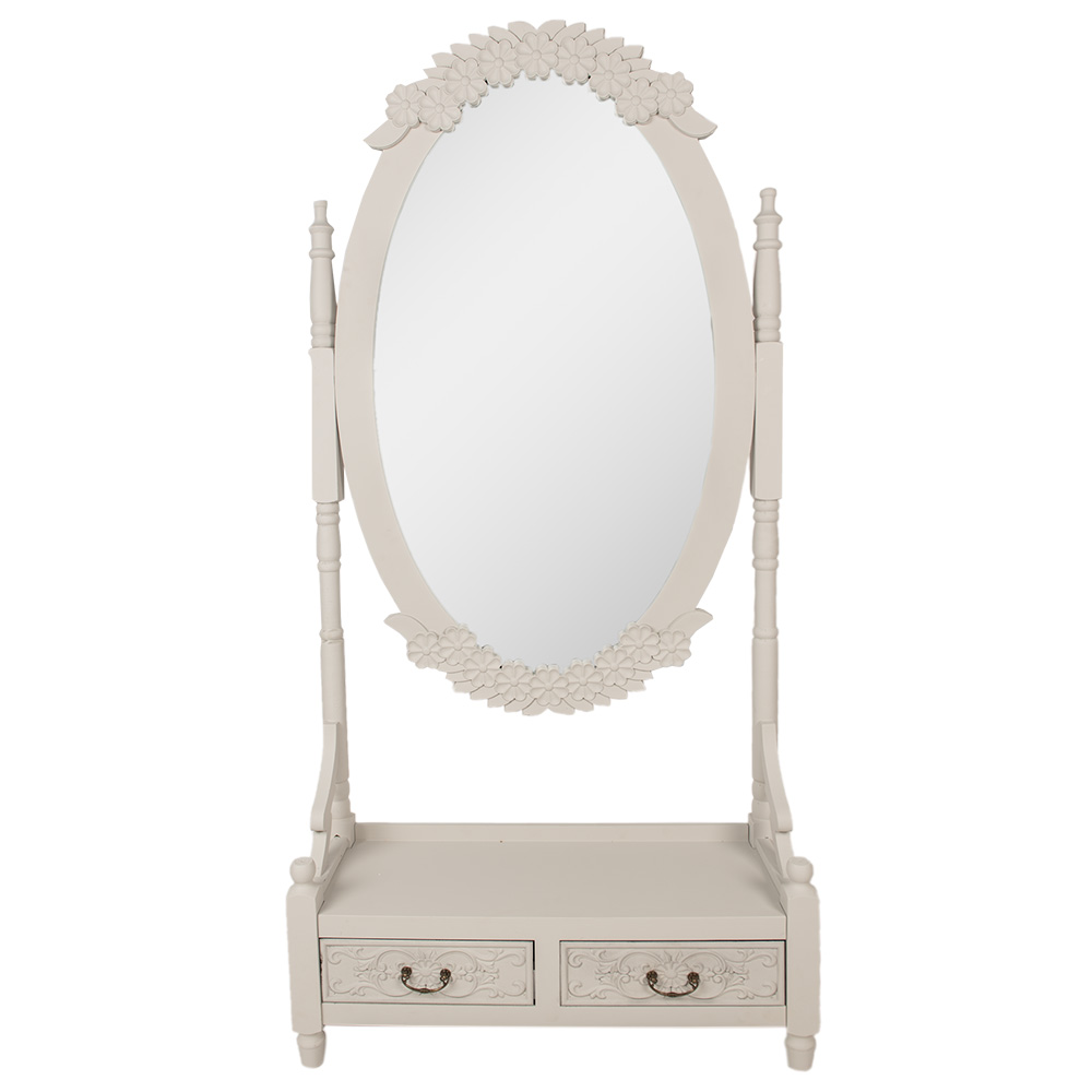 [52S295] Standing Mirror Grey 85x30x180 cm