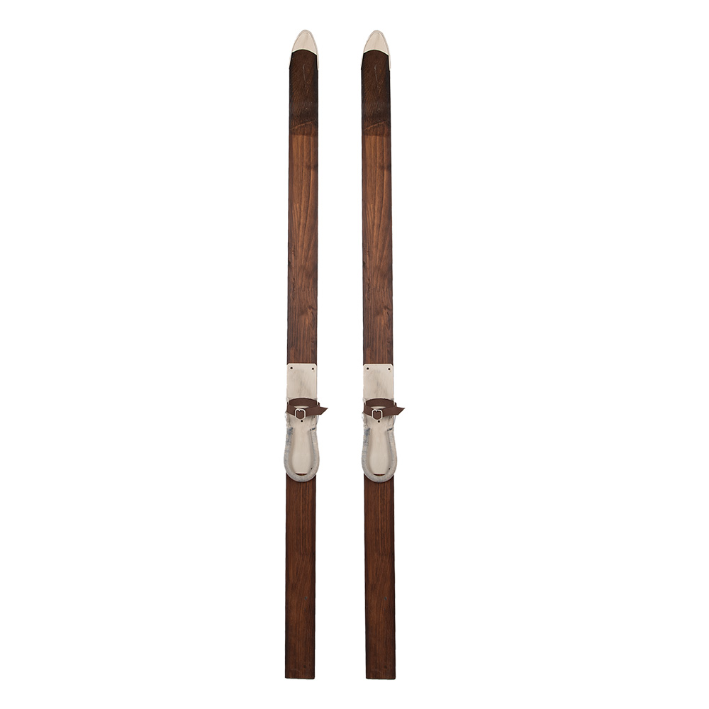 [5H0729] Decoration skis (2) Brown Beige 8x7x140 cm