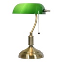 Lampe de bureau Lampe de banquier Vert, Or 27x17x41 cm E27/max 1x60W