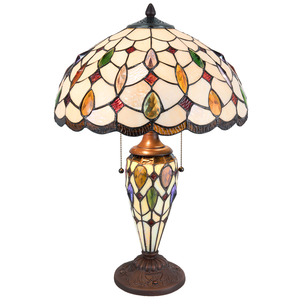 Tafellamp Tiffany Ø 40x60 cm E27/max 2x60W E14/max 1x15W