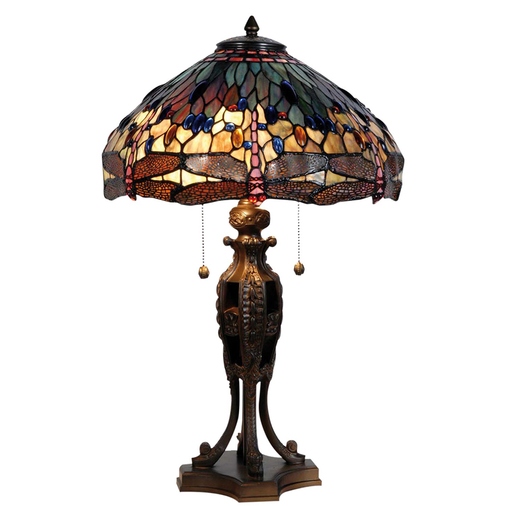 [5LL-5296] Tafellamp Tiffany Ø 42x64 cm E27/max 2x60W