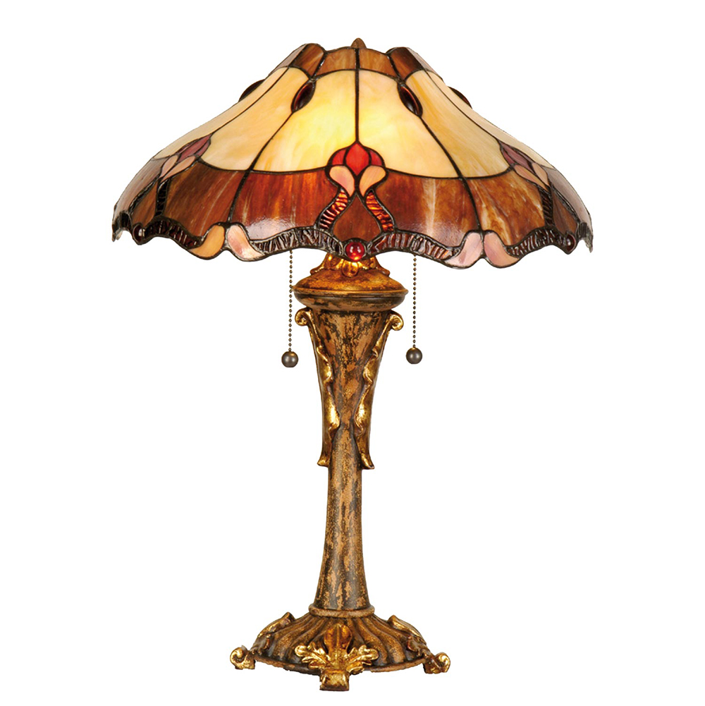 [5LL-5377] Tafellamp Tiffany Ø 40x53 cm E27/max 2x60W