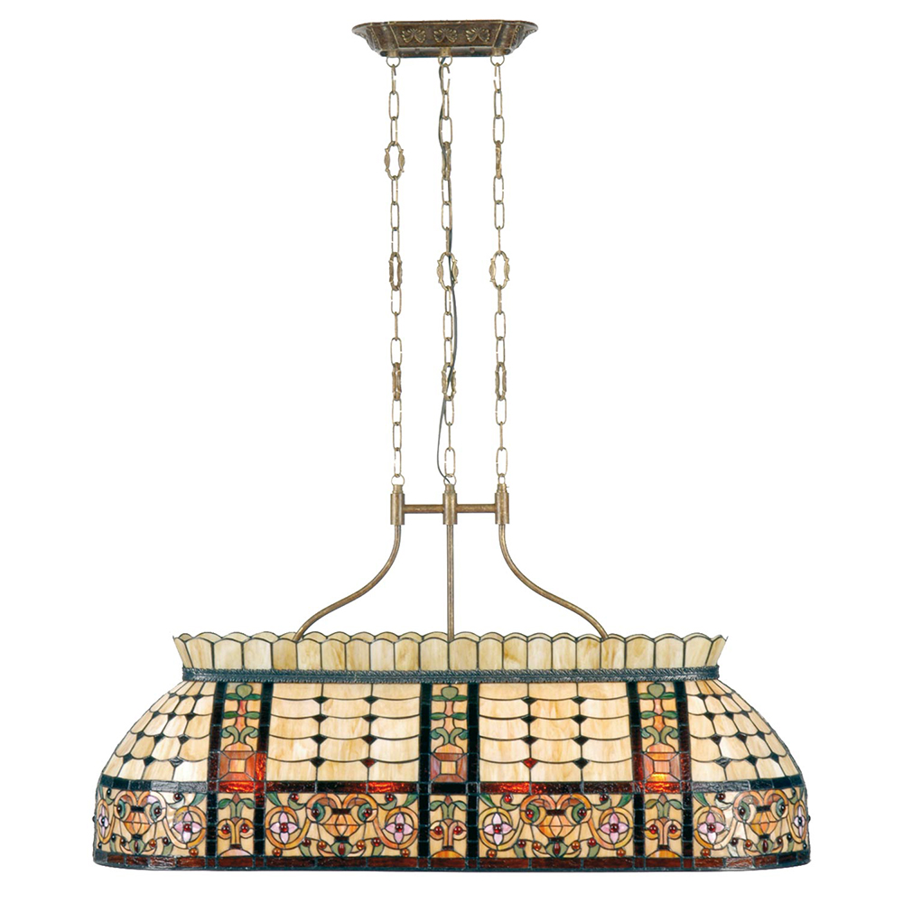 [5LL-5440] Suspension Tiffany Beige, Vert 115x34x141 cm E27/max 4x60W