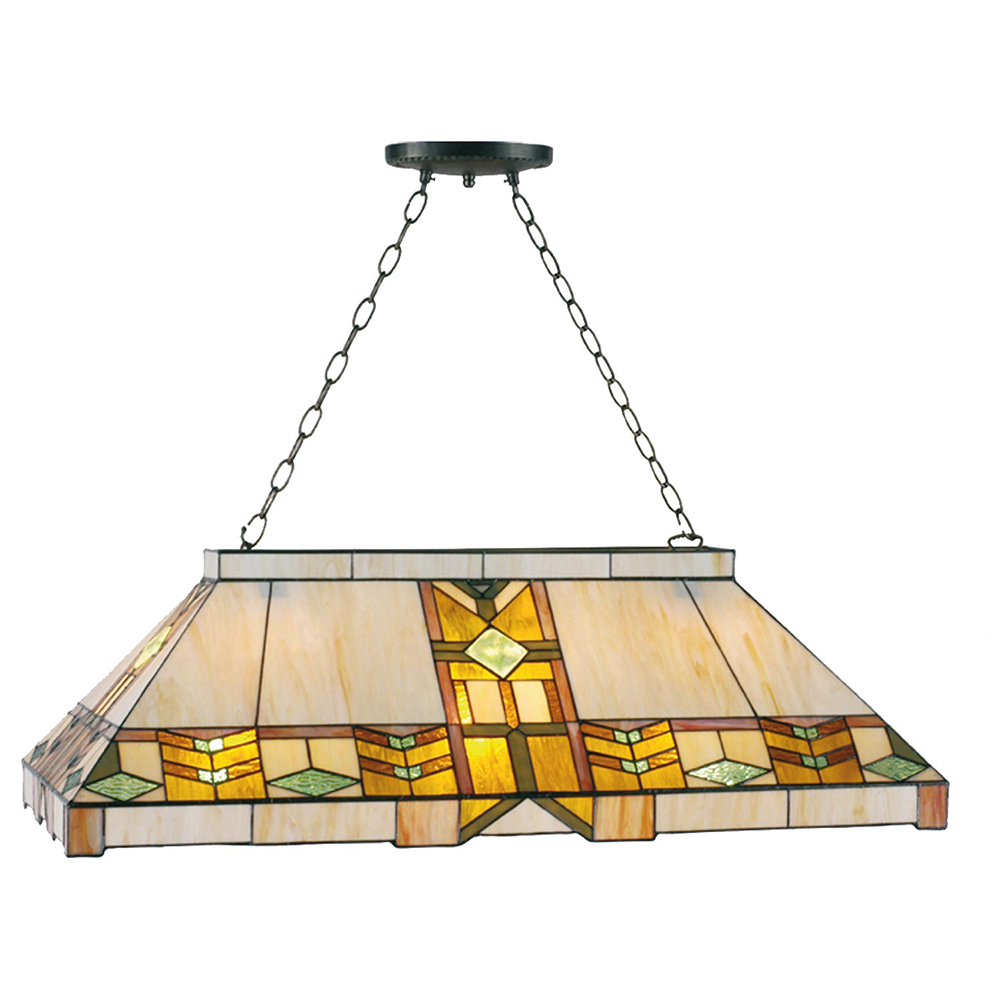 [5LL-5469] Hanglamp pooltafel Tiffany 92x47x125 cm E27/max 3x60W