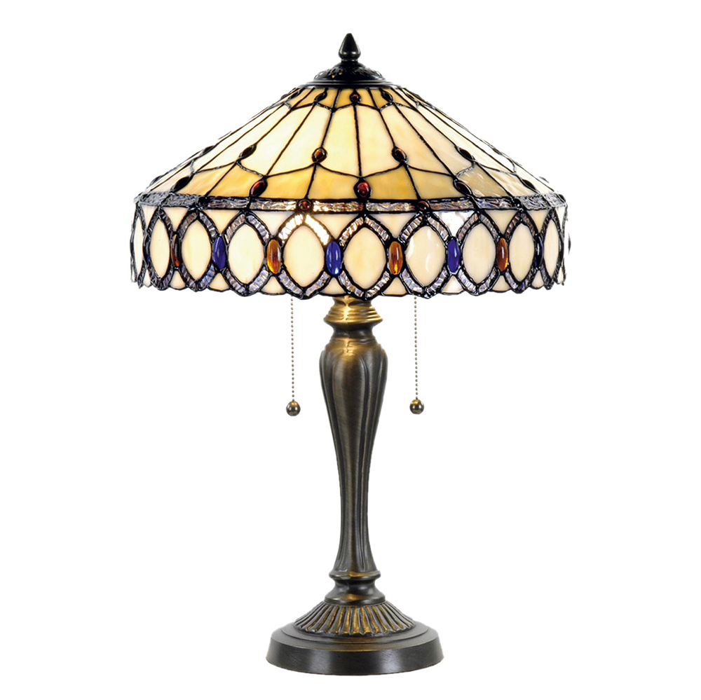[5LL-5497] Tafellamp Tiffany Ø 40x58 cm E27/max 2x60W