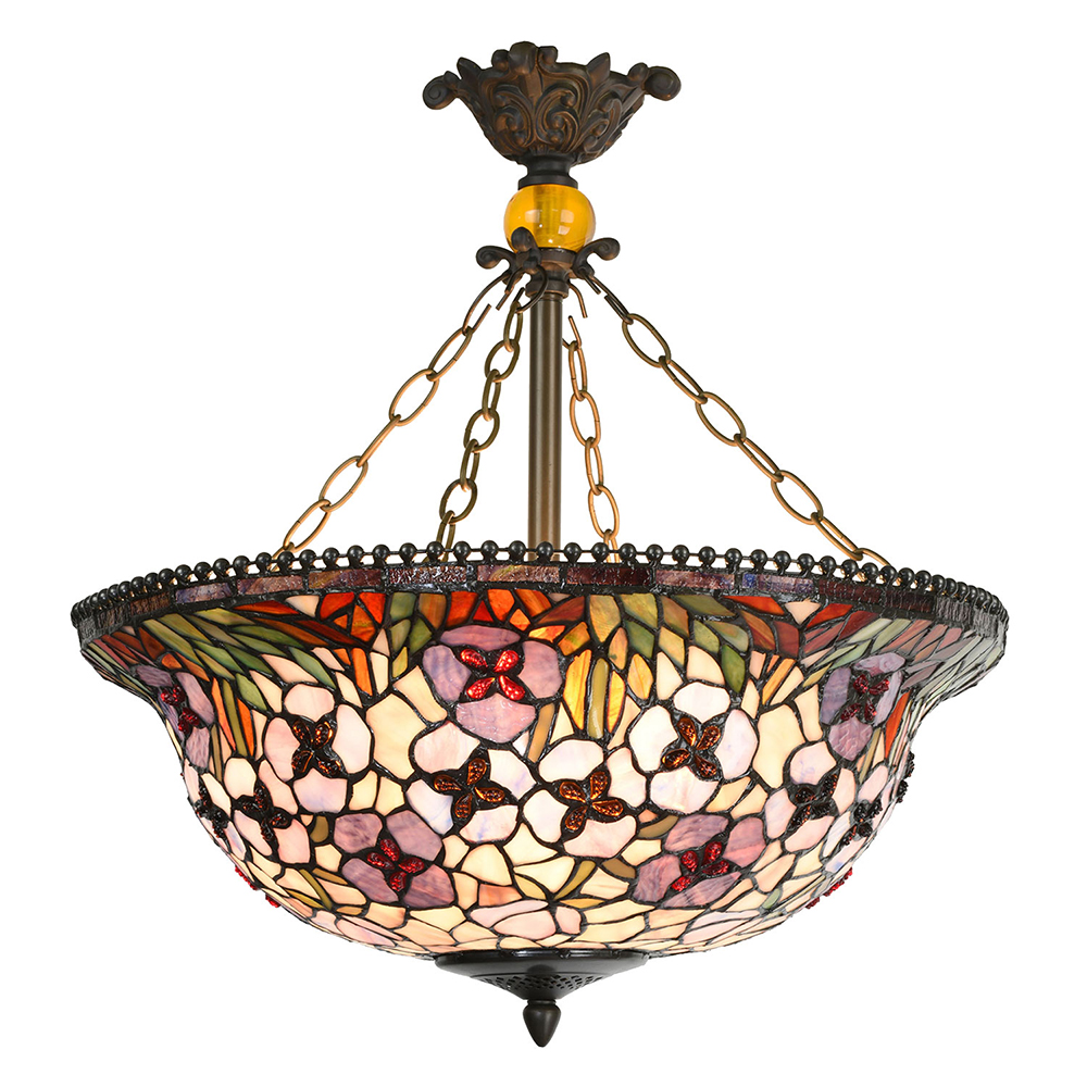 [5LL-5976] Hanglamp Tiffany Ø 53x60 cm E27/max 3x60W