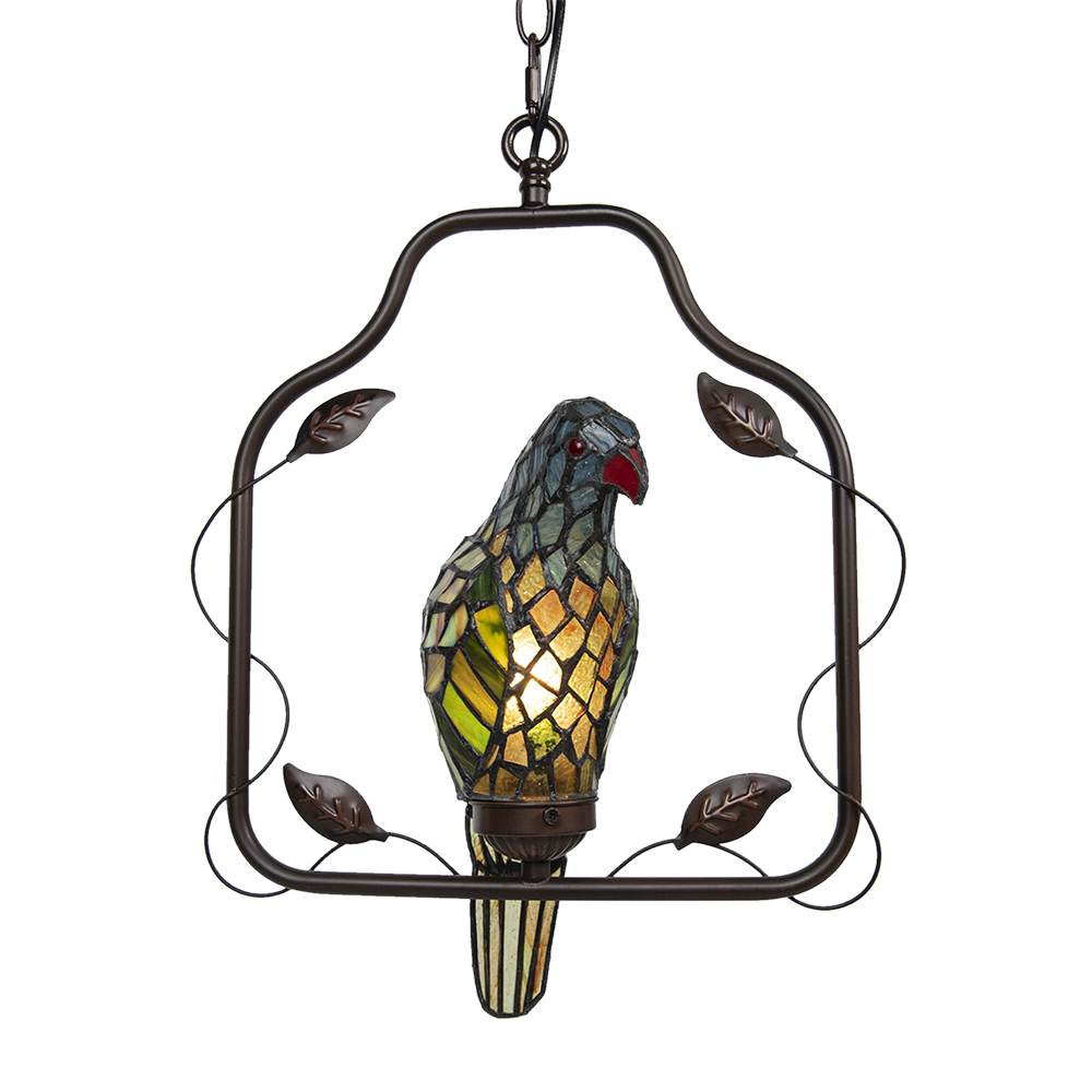 [5LL-6059] Plafondlamp Tiffany papegaai 40x26x86 cm E14/max 1x25W
