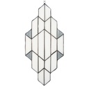 Panneau de verre Tiffany Blanc, Gris 23x1x50 cm