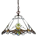 Pendant Lamp Tiffany Cream, Brown Ø 31x107 cm E27/max 1x60W