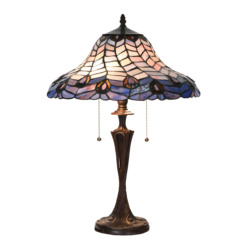 [5LL-6338] Tafellamp Tiffany Ø 40x60 cm E27/max 2x60W