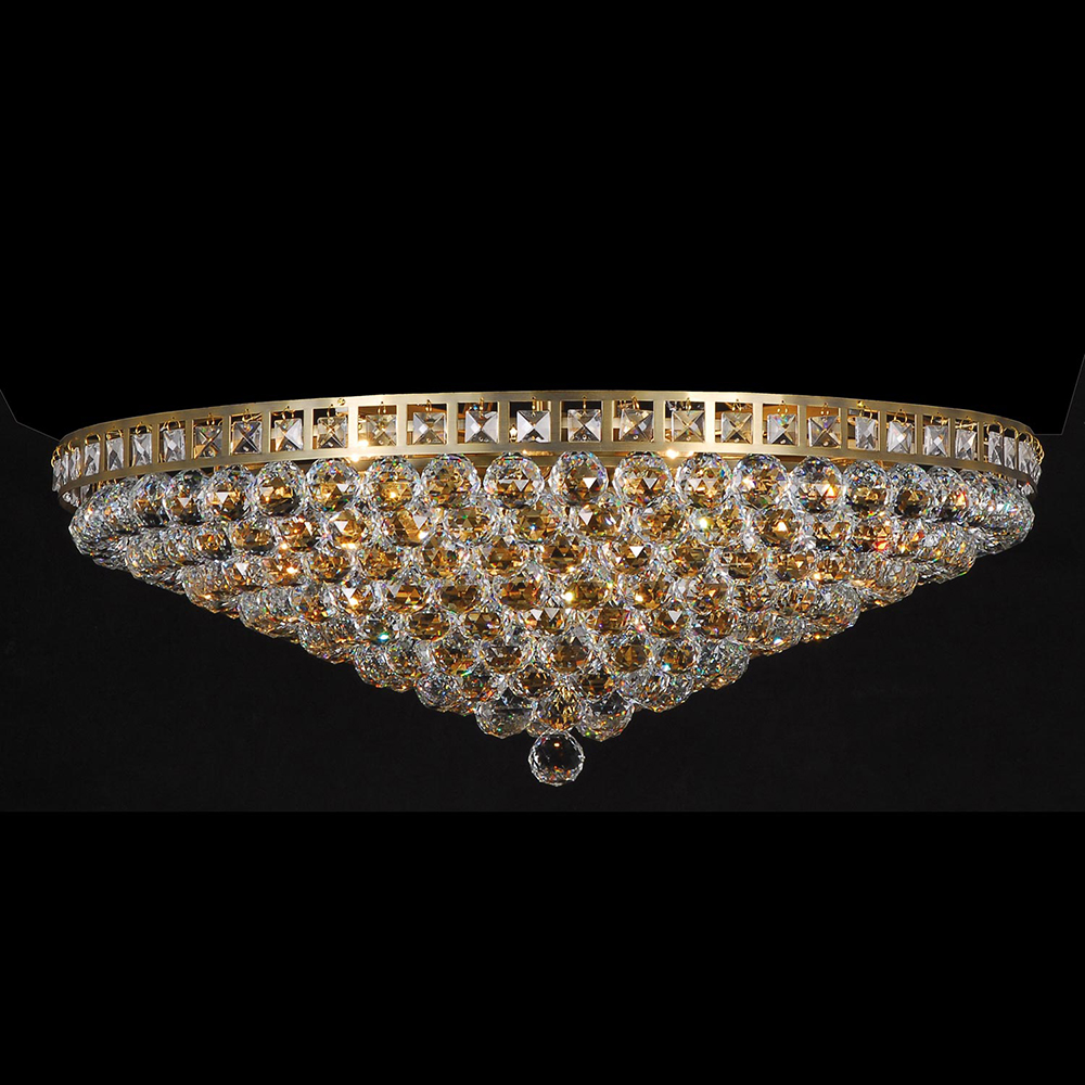 [5LL-CR57] Plafondlamp kristal 15 lichts Ø 80x27 cm E14/max 15x40W