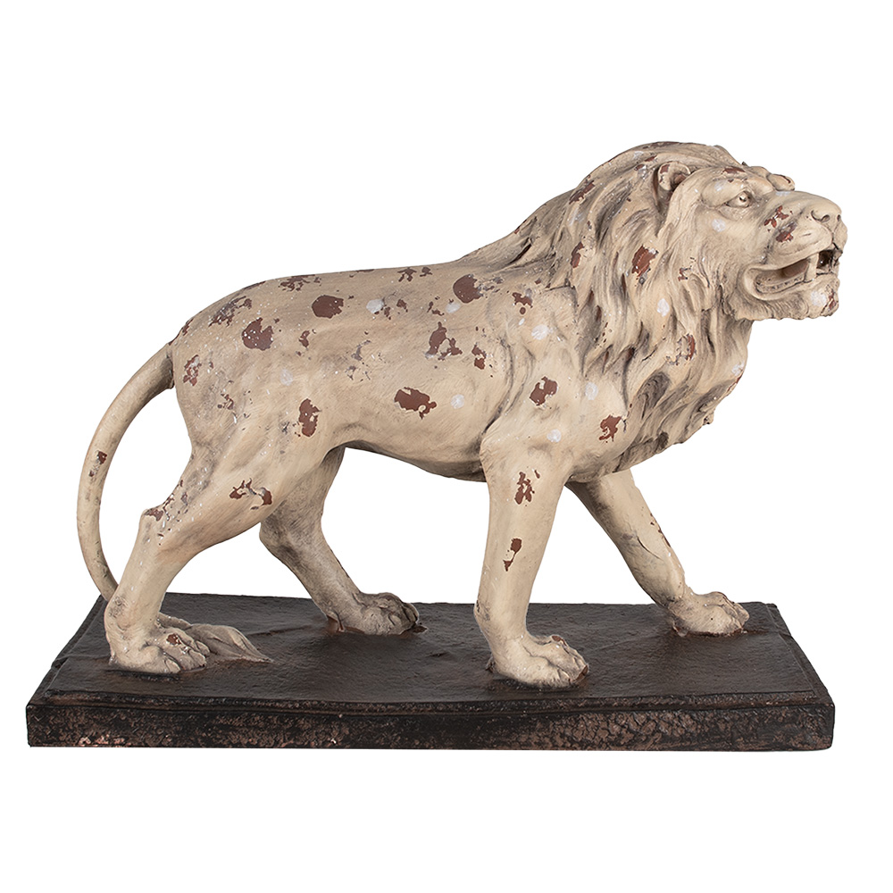 [5MG0030] Statua Decorativa Leone Beige 55x23x40 cm