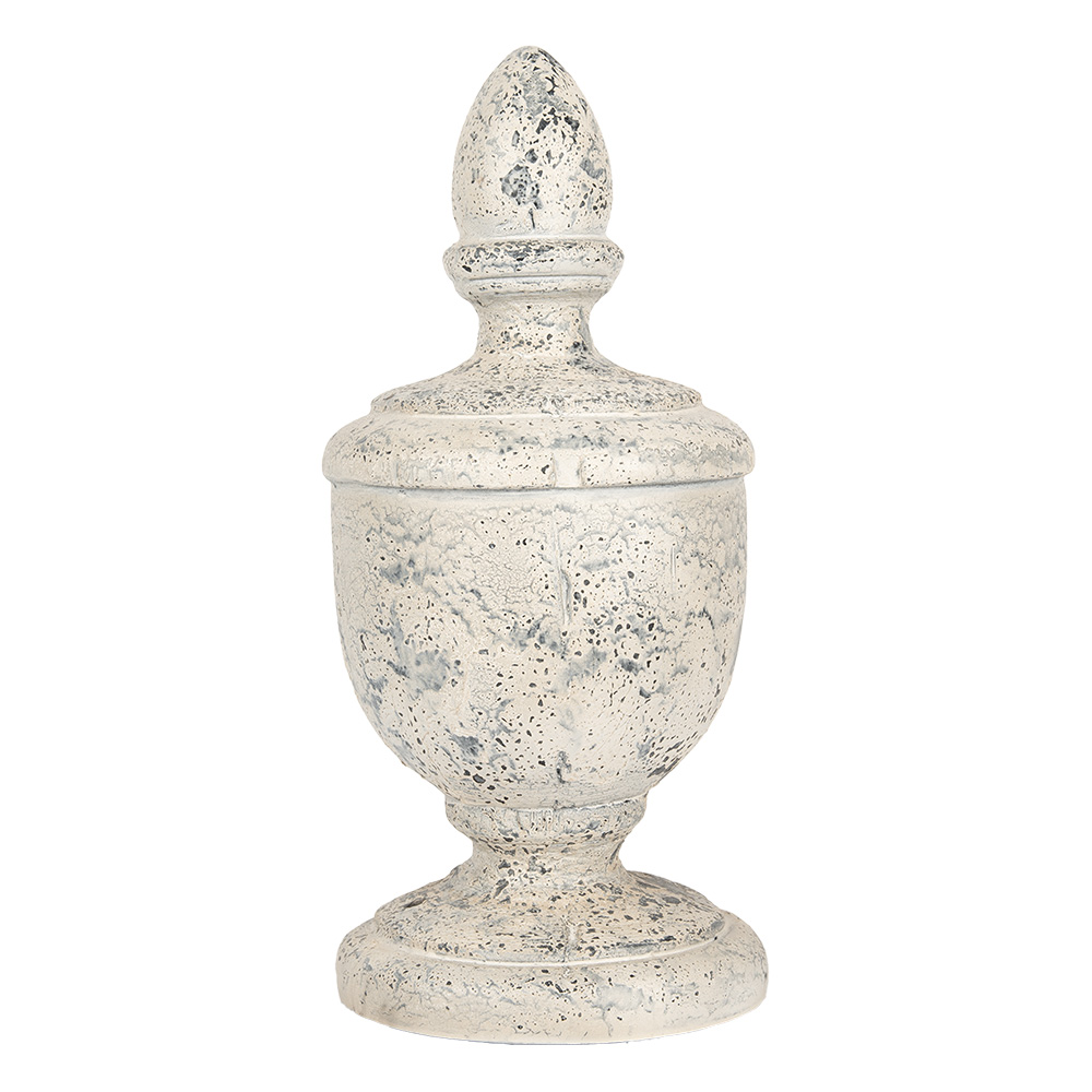 [5MG0067] Deko Ornament Beige Grau Ø 22x48 cm