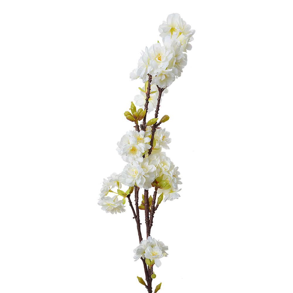 [5PL0093] Deko Ast mit Blumen Weiß 10x8x92 cm