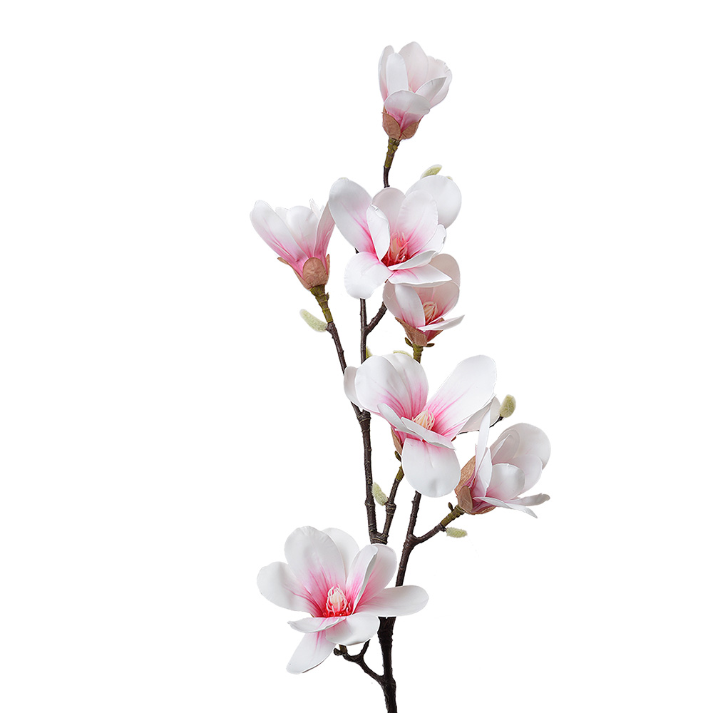 [5PL0098] Branche de décoration avec fleurs Blanc Rose 25x10x97 cm