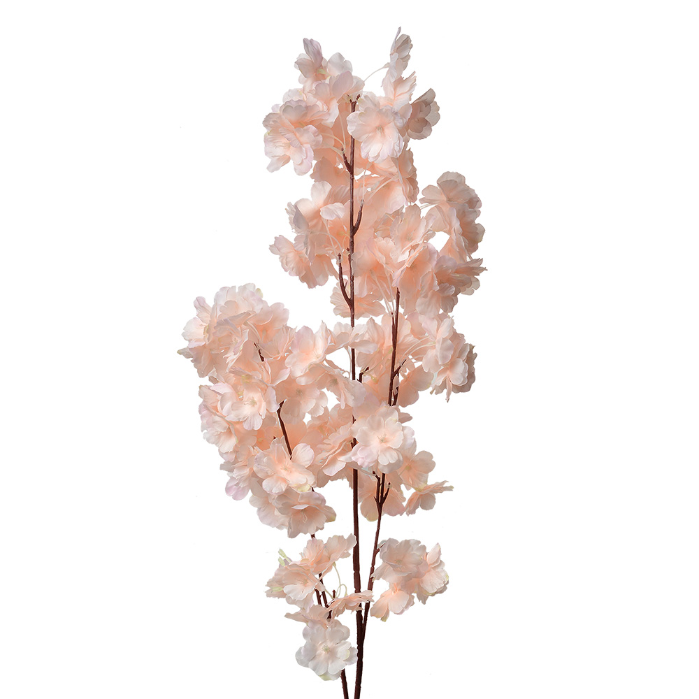[5PL0118O] Branche de décoration avec fleurs Orange 24x8x100 cm