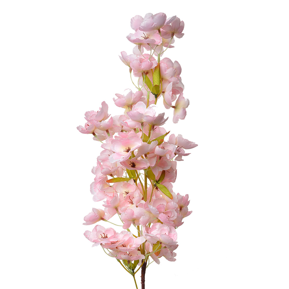 [5PL0131P] Decorative Artificial Branch with flowers Pink Green 16x8x98 cm