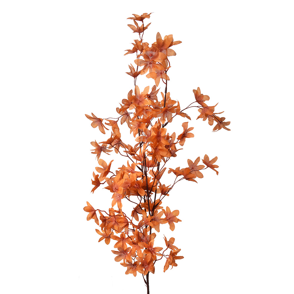 [5PL0136O] Branche de décoration avec fleurs Marron 15x7x112 cm