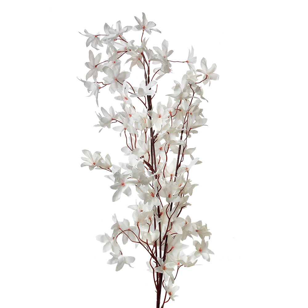 [5PL0136W] Rami Artificiali Decorativi con fiori Bianco 15x7x112 cm