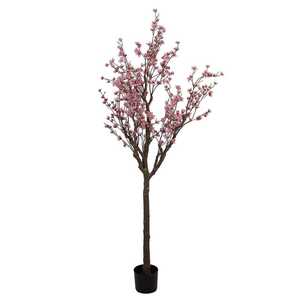 [5PL0143] Decorazione albero di ciliegio in fiore Rosa Marrone 45x45x185 cm