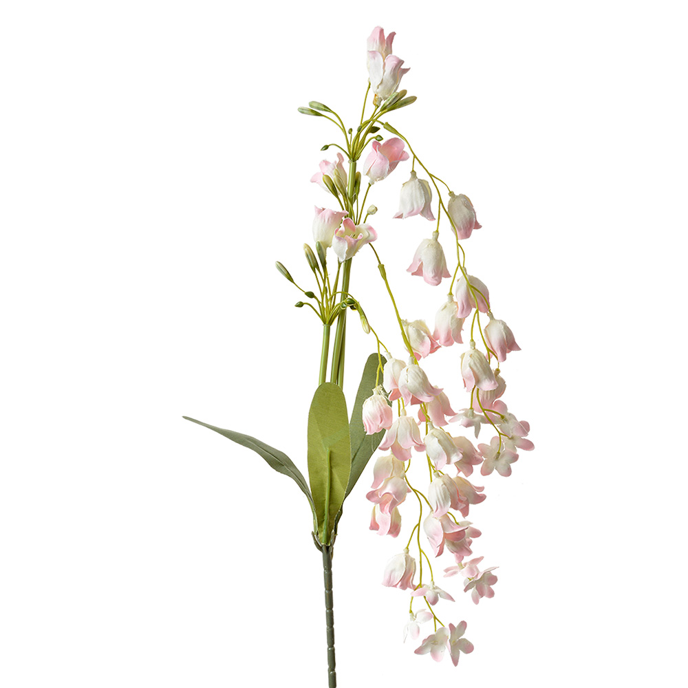 [5PL0161LP] Deko Ast mit Blumen Rosa Grün 15x6x80 cm