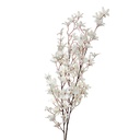 Decorative Artificial Branch with flowers White Green 6x6x110 cm