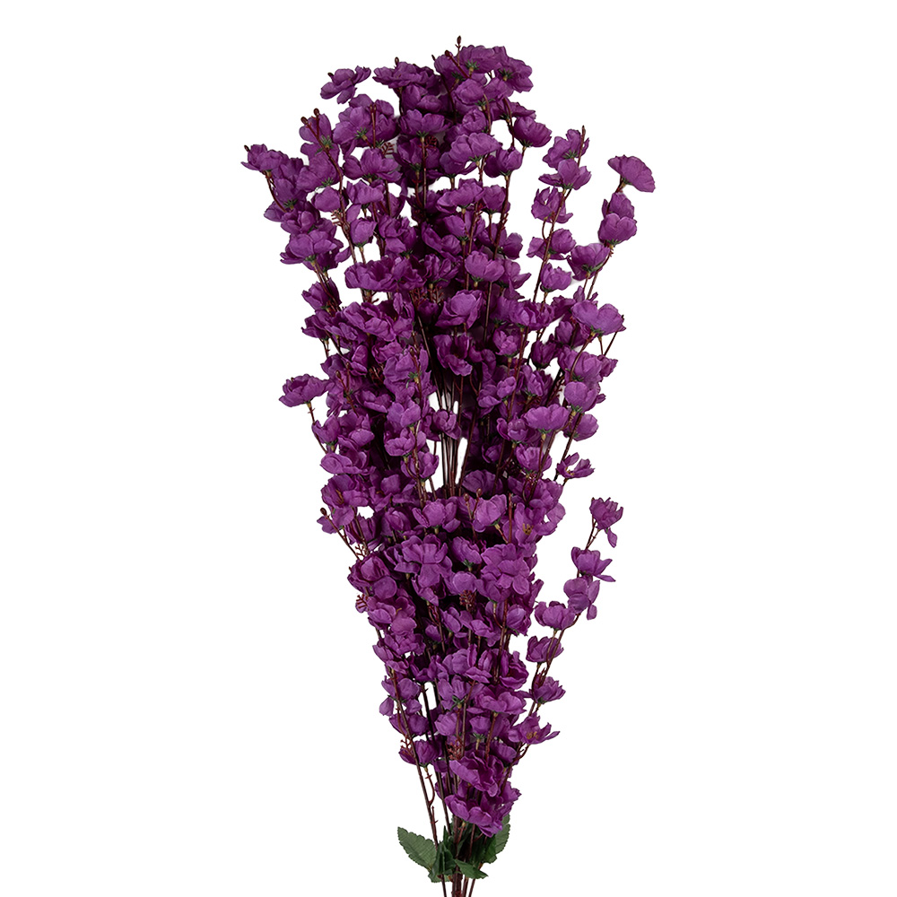 [5PL0168PA] Branche de décoration avec fleurs Violet Vert 15x10x100 cm