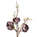Rami Artificiali Decorativi con fiori Viola Marrone 20x20x106 cm