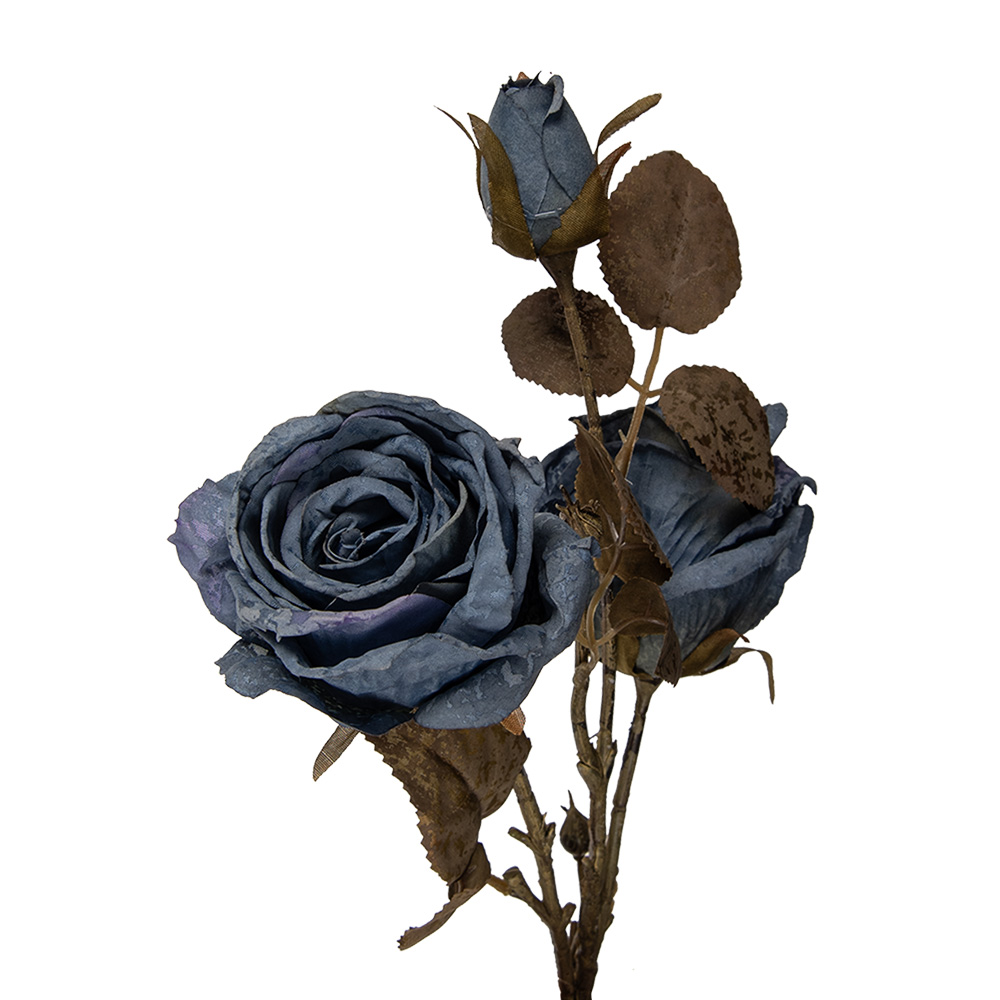 [5PL0241BL] Decoratie tak met bloemen 12x12x70 cm