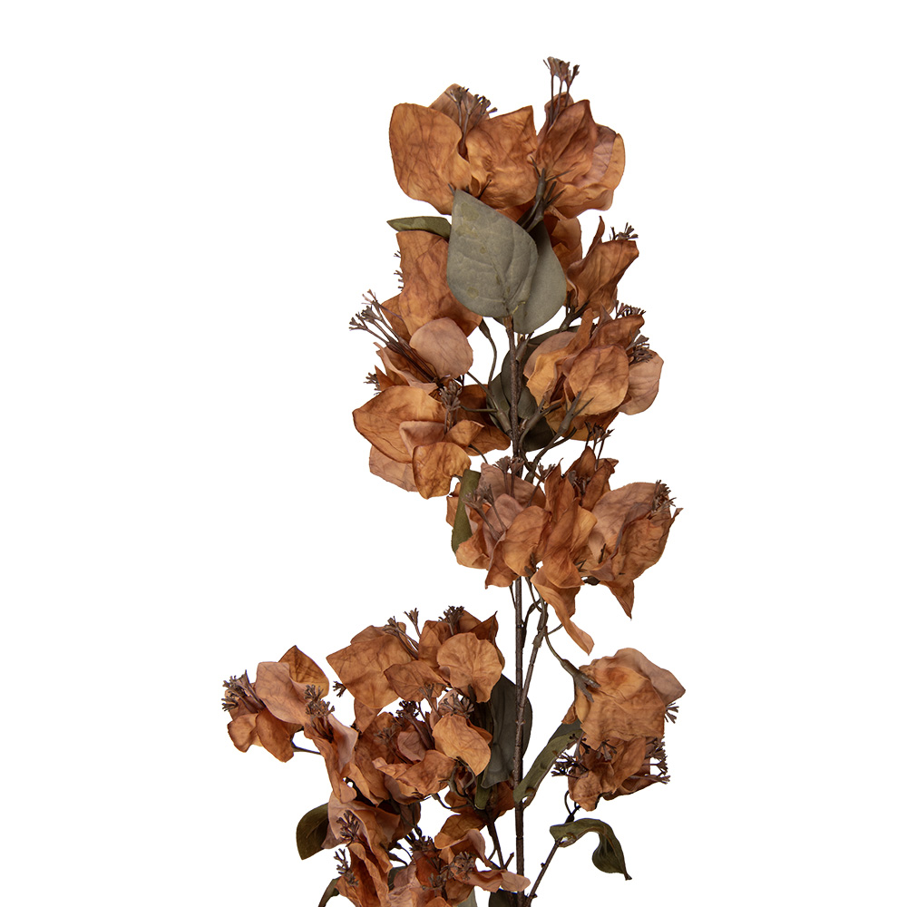 [5PL0250Y] Deko Ast mit Blumen Braun Grün 10x15x101 cm