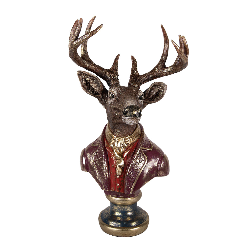 [5PR0175] Christmas Decoration Reindeer Brown Red 30x22x57 cm
