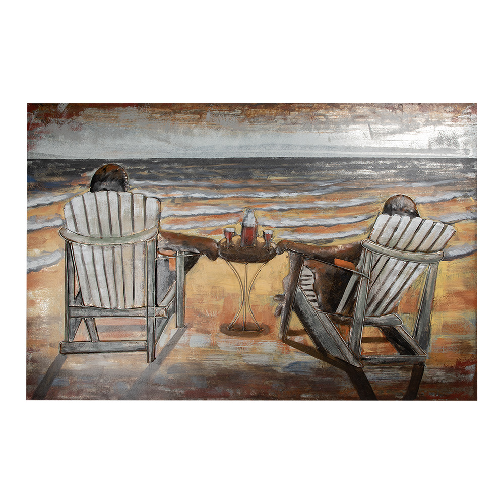 [5WA0204] Décoration murale strandstoelen 120x5x80 cm
