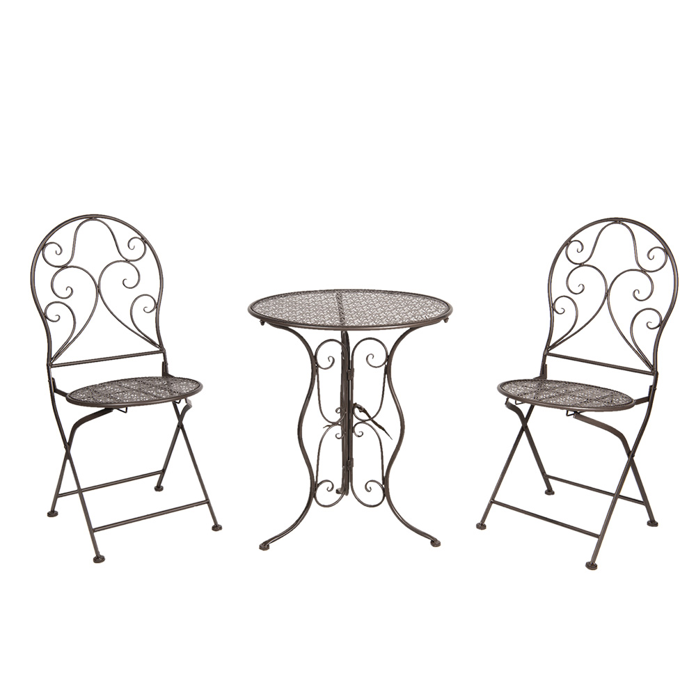 Tafel + 2 stoelen Ø 60x70 / 40x40x92 cm (2)