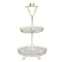 Etagere 2 Etagen Weiß Ø 36x65 cm