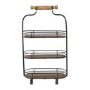 3-Tier Cake Stand Black, Brown 31x17x53 cm
