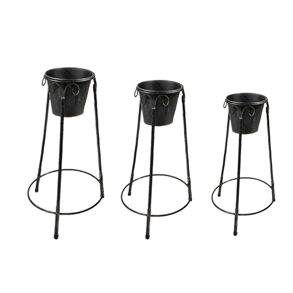 [5Y1109] Planthouder staand (set van 3) 38x38x79/36x34x61/28x27x49 cm