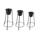 Vasi Porta Pianta ( set di 3) Nero 38x38x79 / 36x34x61 / 28x27x49 cm