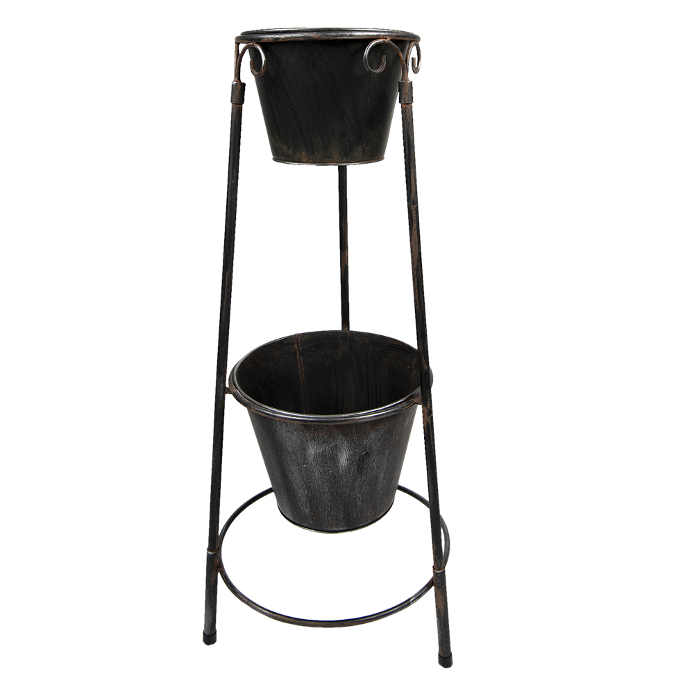 [5Y1112] Vaso Porta Pianta Nero 35x33x79 cm